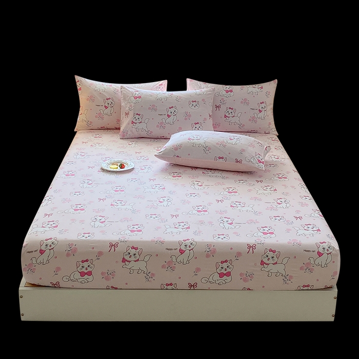 91家纺网 家纺一手货源 找家纺 一电 2026新款跨境电商外贸四季卡通床笠单件床罩床垫套防滑套宿舍儿童床单定制-第八批 小咪