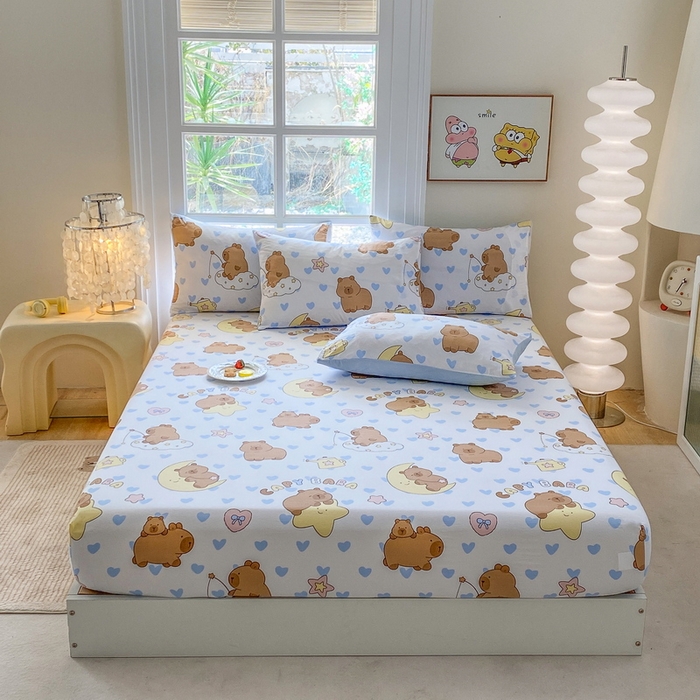 91家纺网 家纺一手货源 找家纺 一电 2026新款跨境电商外贸四季卡通床笠单件床罩床垫套防滑套宿舍儿童床单定制-第八批 依恋