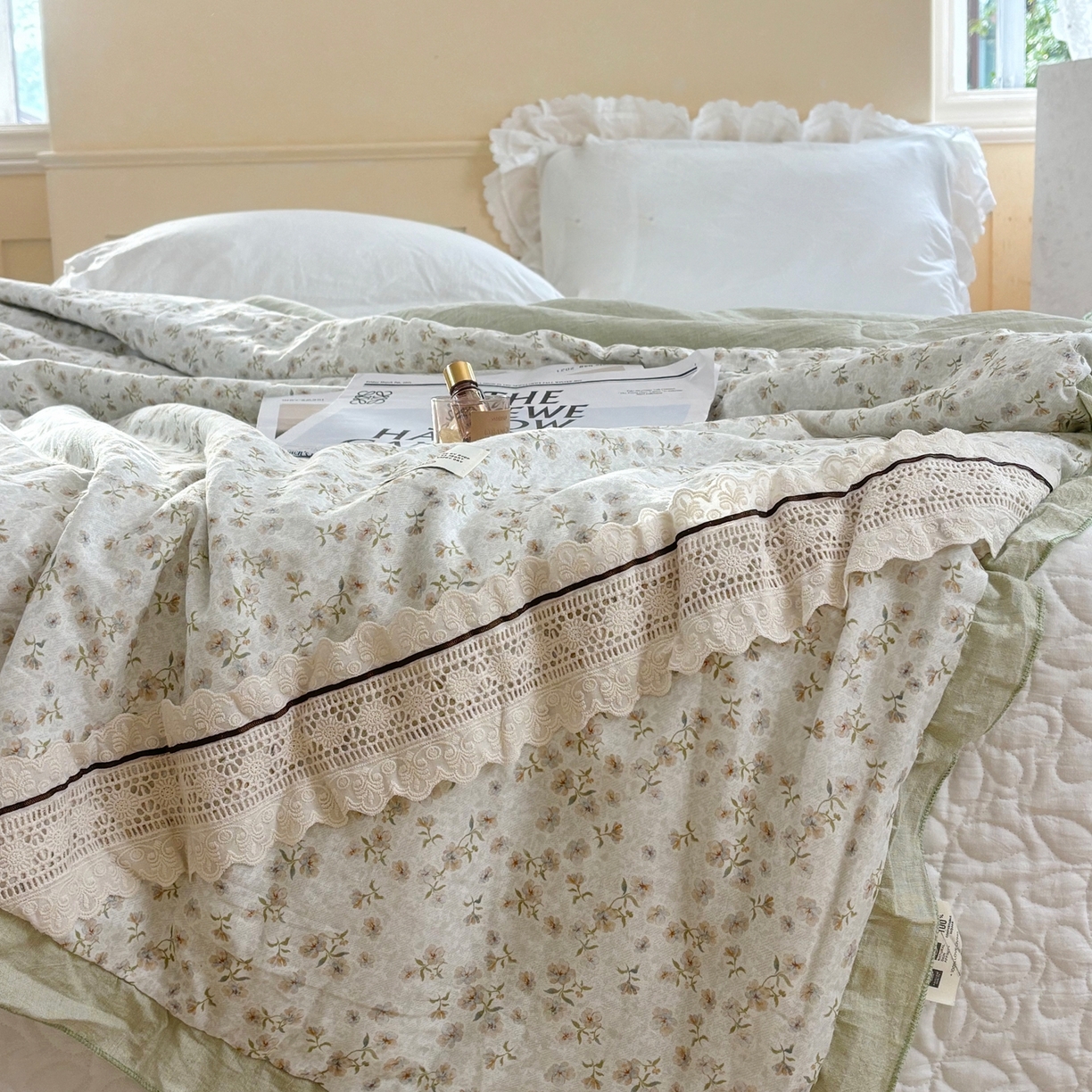 91家纺网 家纺一手货源 找家纺 （总）有货 2026春夏新款全棉双层纱被子被芯-南法假日系列