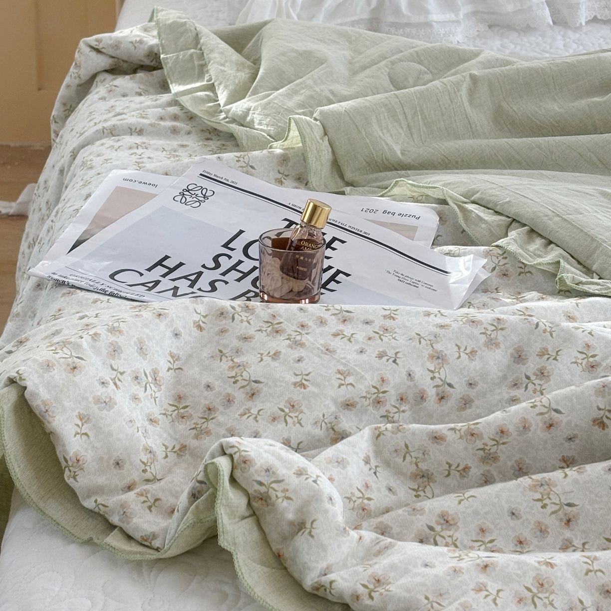 91家纺网 家纺一手货源 找家纺 （总）有货 2026春夏新款全棉双层纱被子被芯-南法假日系列