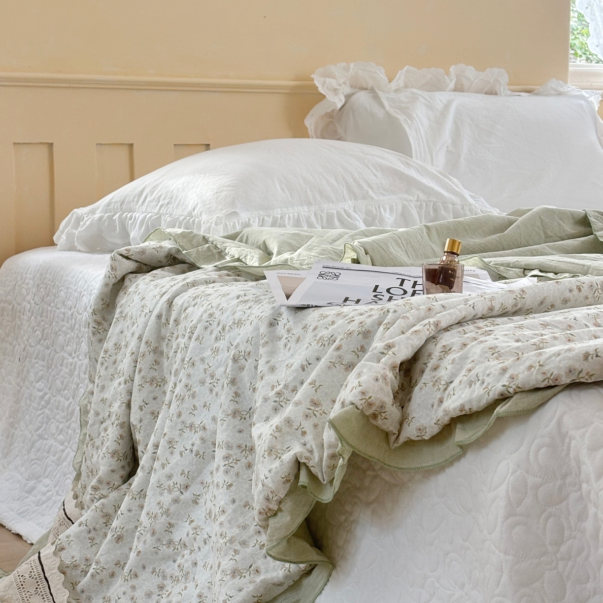 91家纺网 家纺一手货源 找家纺 （总）有货 2026春夏新款全棉双层纱被子被芯-南法假日系列