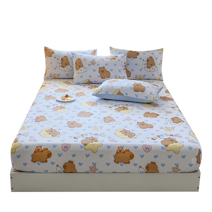 91家纺网 家纺一手货源 找家纺 一电 2026新款跨境电商外贸四季卡通床笠单件床罩床垫套防滑套宿舍儿童床单定制-第八批 依恋