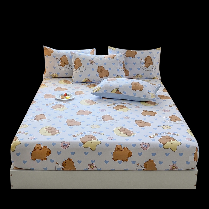 91家纺网 家纺一手货源 找家纺 一电 2026新款跨境电商外贸四季卡通床笠单件床罩床垫套防滑套宿舍儿童床单定制-第八批 依恋