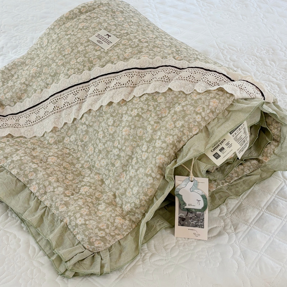 有货 2026春夏新款全棉双层纱被子被芯-南法假日系列 青柠菊