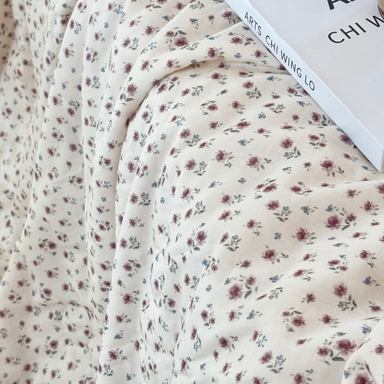 91家纺网 家纺一手货源 找家纺 有货 2026春夏新款全棉双层纱被子被芯-南法假日系列 紫鸢笺