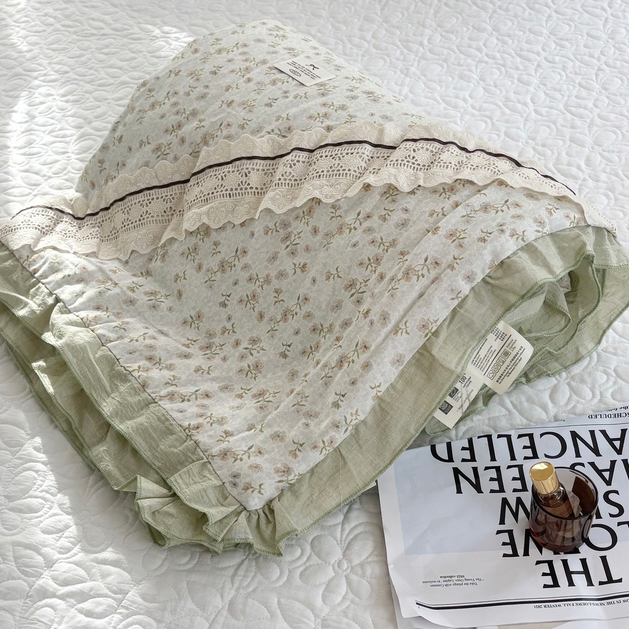 有货 2026春夏新款全棉双层纱被子被芯-南法假日系列 淡花笺