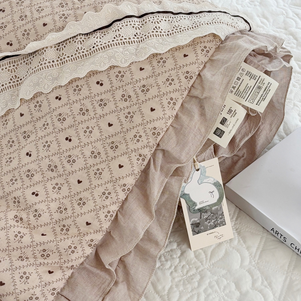 91家纺网 家纺一手货源 找家纺 有货 2026春夏新款全棉双层纱被子被芯-南法假日系列 桃心曲