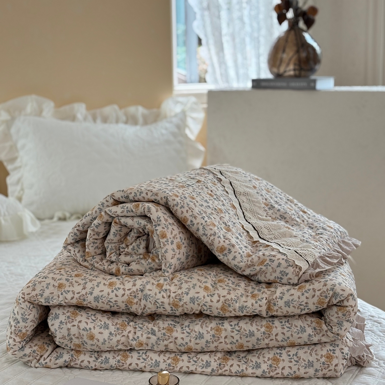 91家纺网 家纺一手货源 找家纺 有货 2026春夏新款全棉双层纱被子被芯-南法假日系列 暖阳盏