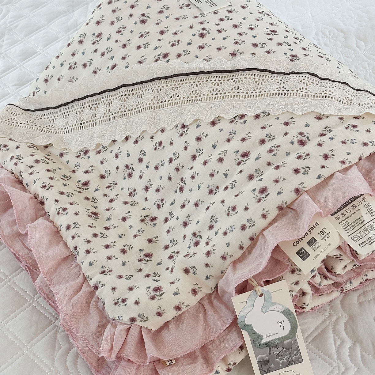 91家纺网 家纺一手货源 找家纺 有货 2026春夏新款全棉双层纱被子被芯-南法假日系列 紫鸢笺