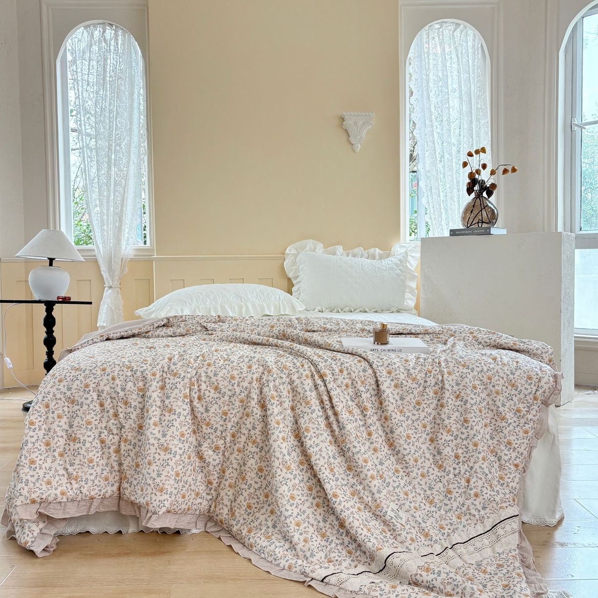 91家纺网 家纺一手货源 找家纺 有货 2026春夏新款全棉双层纱被子被芯-南法假日系列 暖阳盏