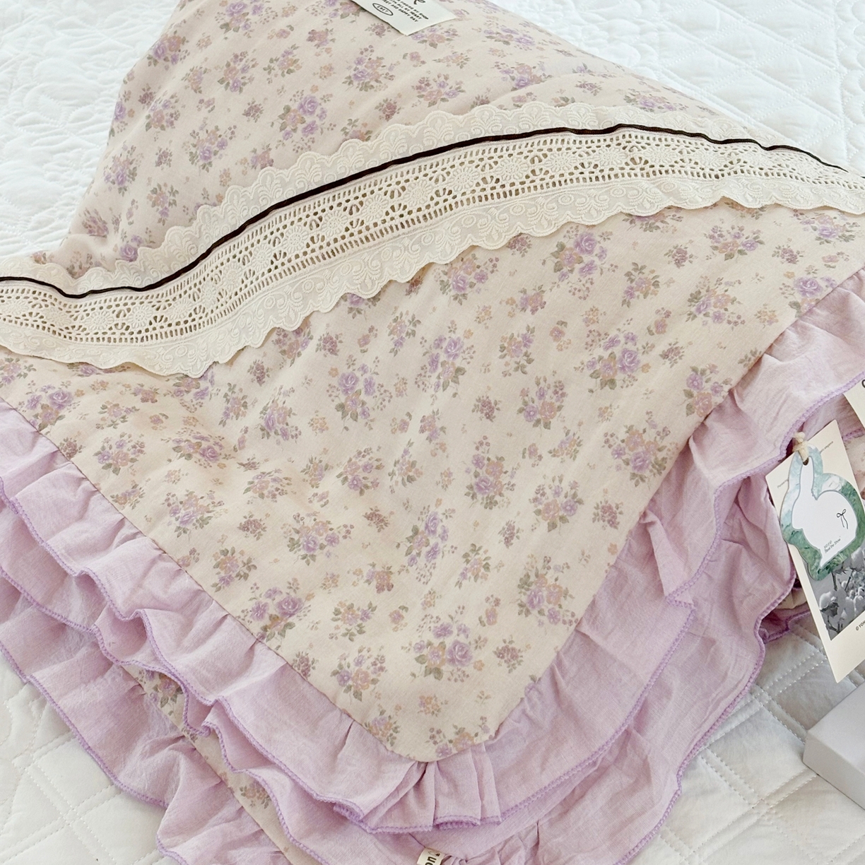 91家纺网 家纺一手货源 找家纺 有货 2026春夏新款全棉双层纱被子被芯-南法假日系列 熏衣茶