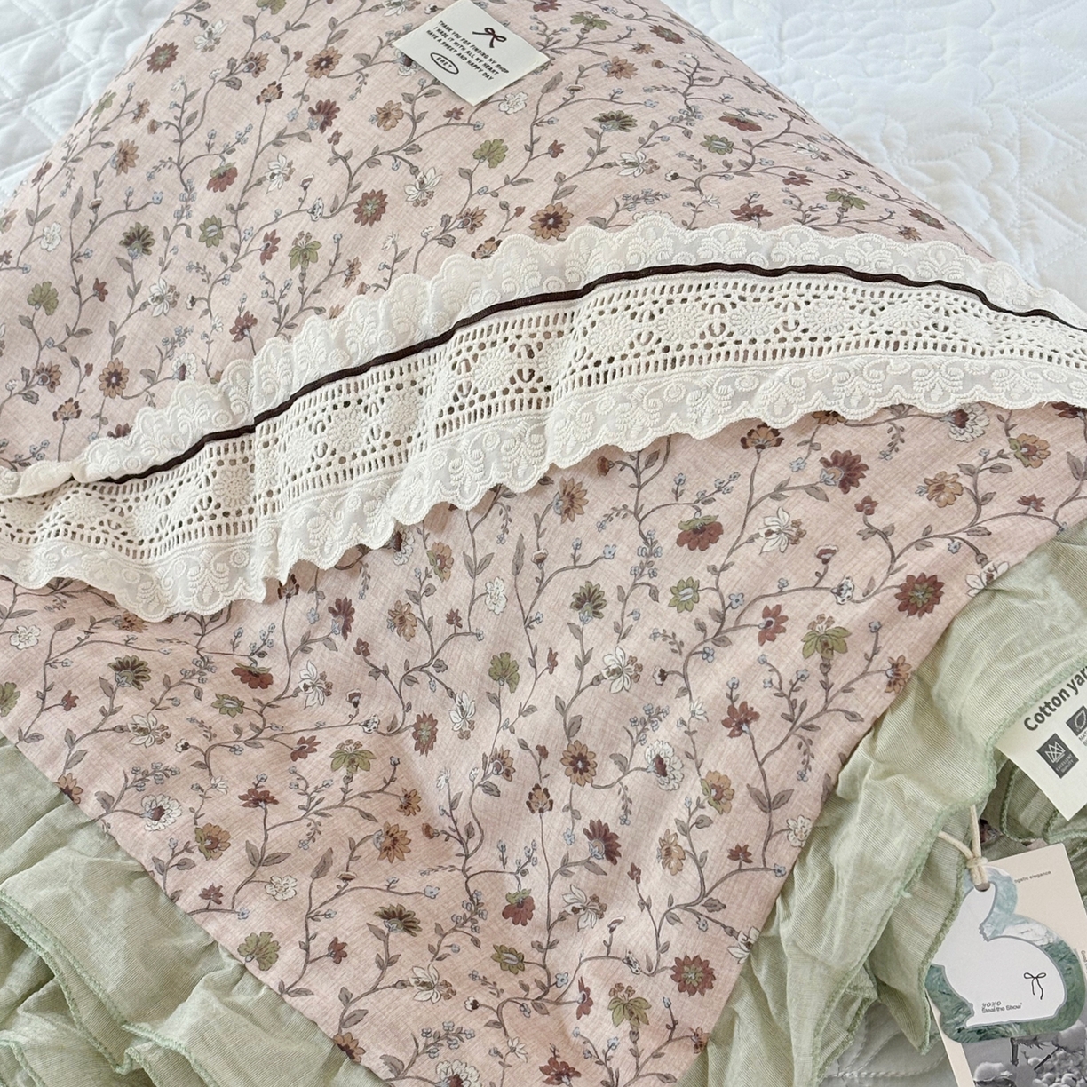 91家纺网 家纺一手货源 找家纺 有货 2026春夏新款全棉双层纱被子被芯-南法假日系列 焦糖莓