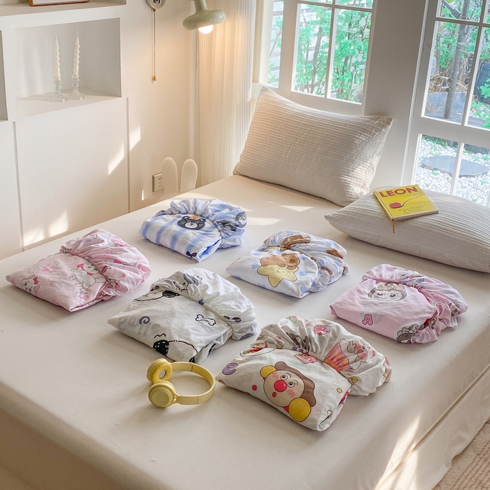 91家纺网 家纺一手货源 找家纺 一电 2026新款跨境电商外贸四季卡通床笠单件床罩床垫套防滑套宿舍儿童床单定制-第八批 组合图