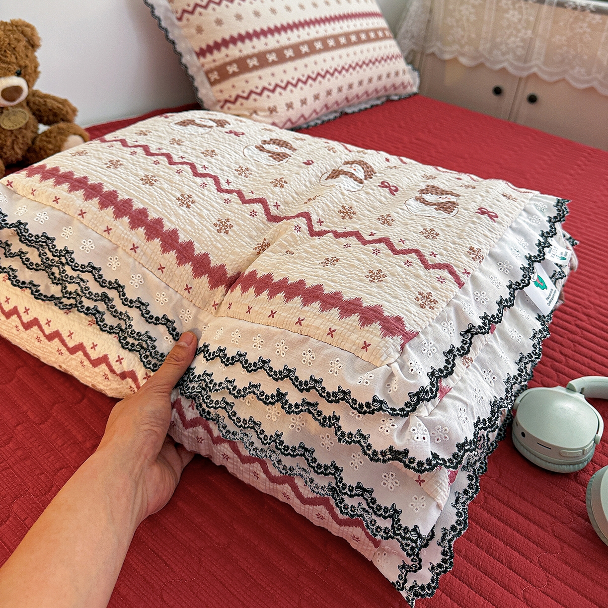 91家纺网 家纺一手货源 找家纺 （总）富米莱（原臻工厂） 2026春夏新款云感泡芙棉复古法式花边床盖床裙被套夏凉被四件套一小红书推荐