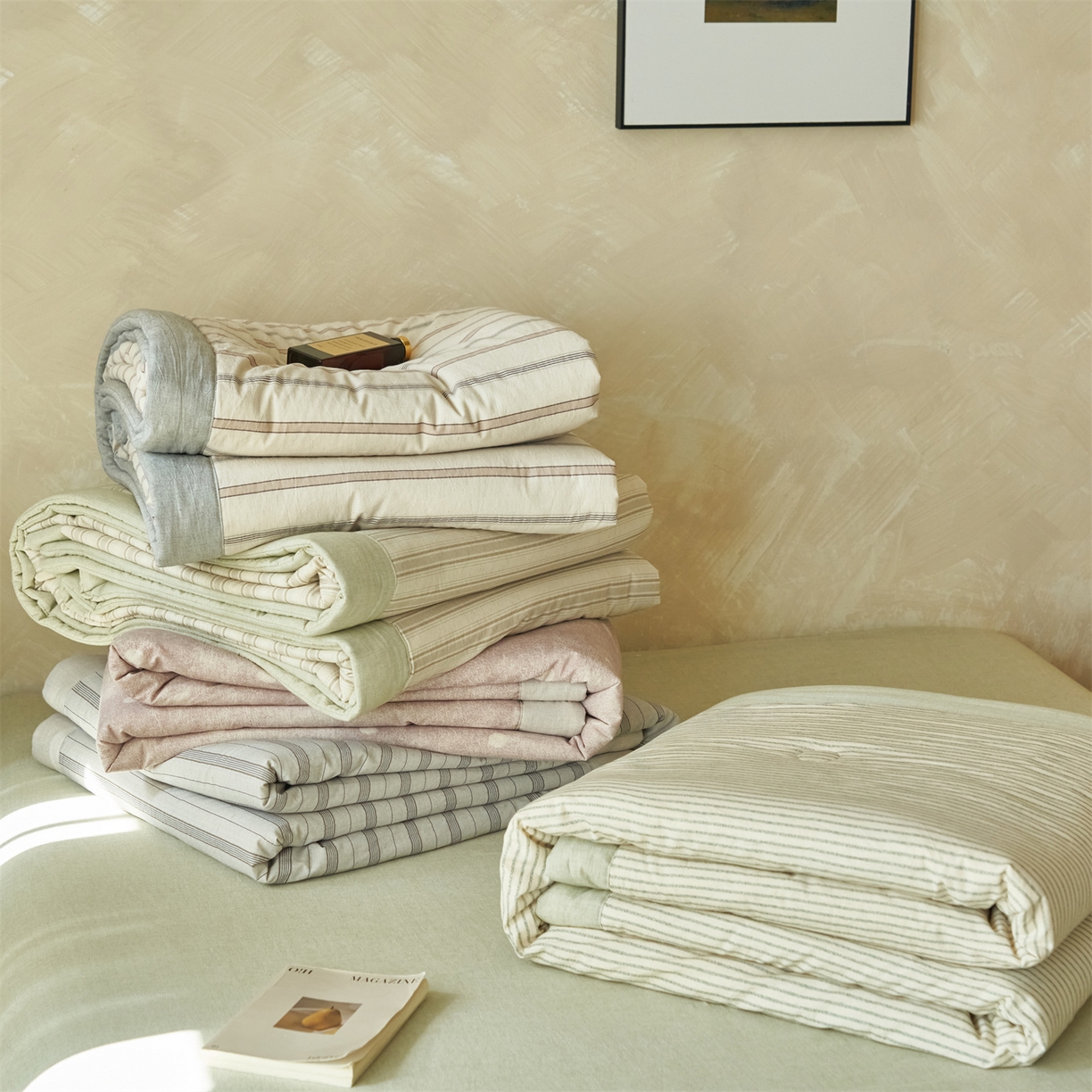 91家纺网 家纺一手货源 找家纺 （总）恒爱家纺 2026春夏新款全棉棉麻夏被夏凉被空调被四件套系列