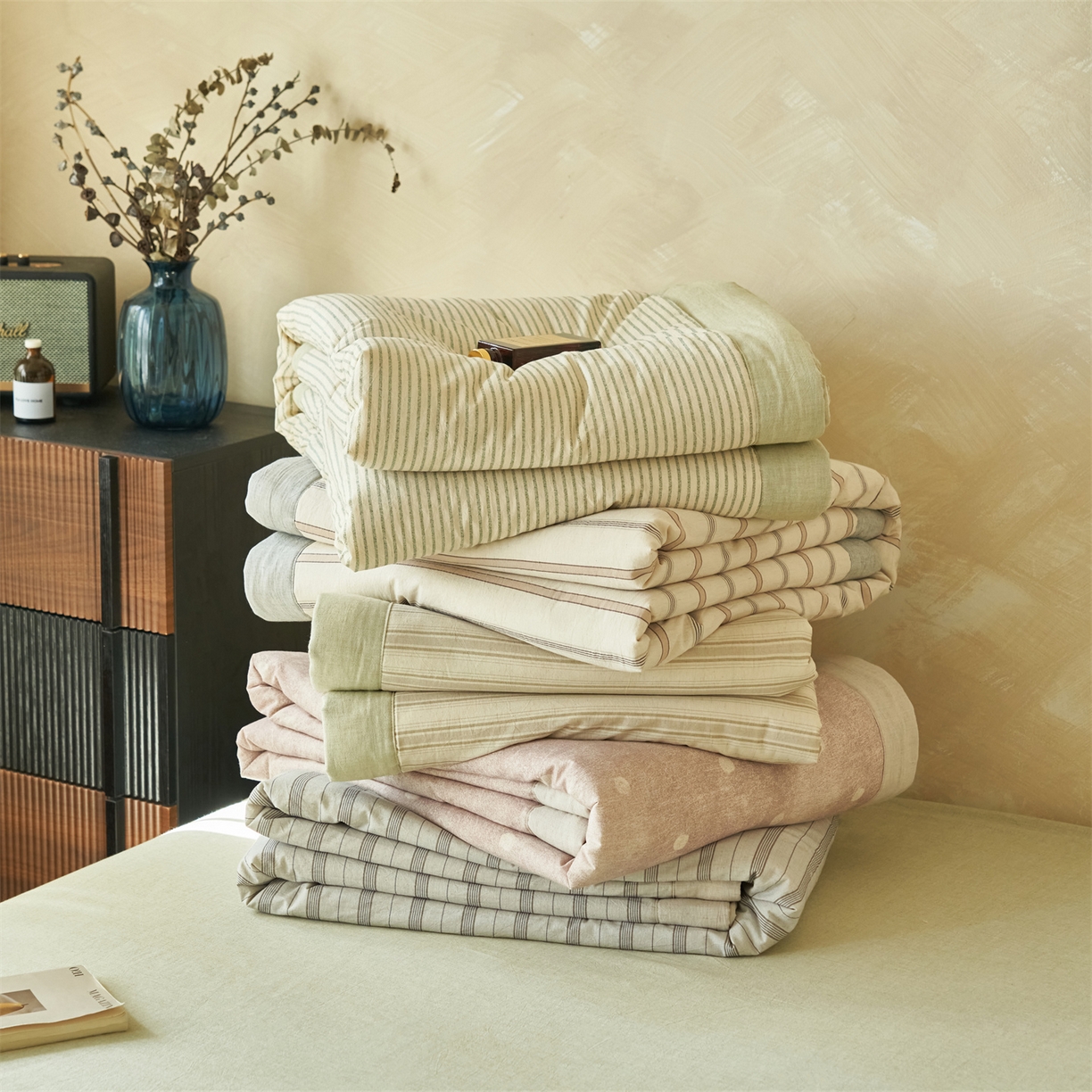 91家纺网 家纺一手货源 找家纺 （总）恒爱家纺 2026春夏新款全棉棉麻夏被夏凉被空调被四件套系列