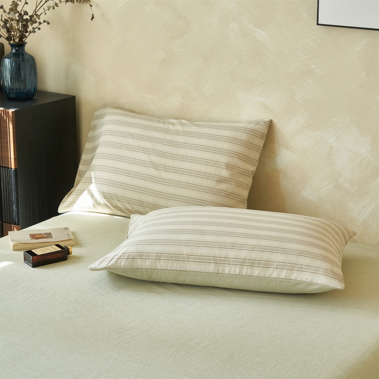 91家纺网 家纺一手货源 找家纺 恒爱家纺 2026春夏新款全棉棉麻夏被夏凉被空调被四件套系列 佰锦-卡其