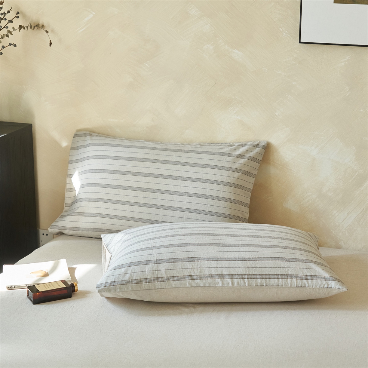 91家纺网 家纺一手货源 找家纺 恒爱家纺 2026春夏新款全棉棉麻夏被夏凉被空调被四件套系列 佰锦-浅灰