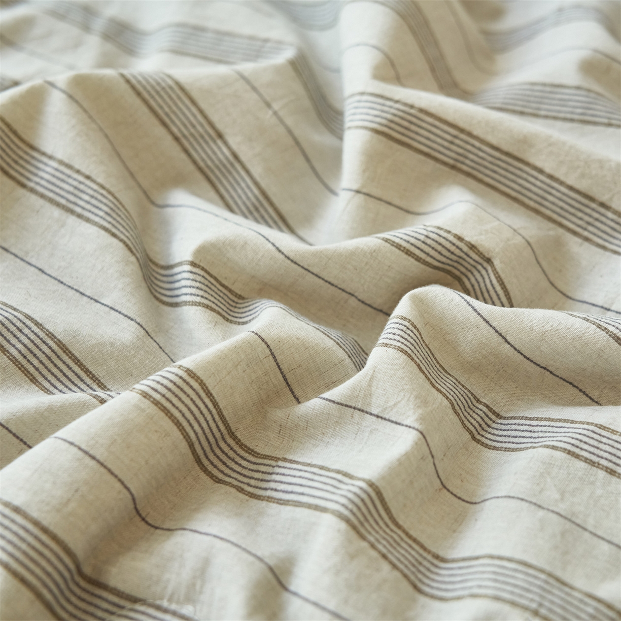 91家纺网 家纺一手货源 找家纺 恒爱家纺 2026春夏新款全棉棉麻夏被夏凉被空调被四件套系列 佰锦-浅灰