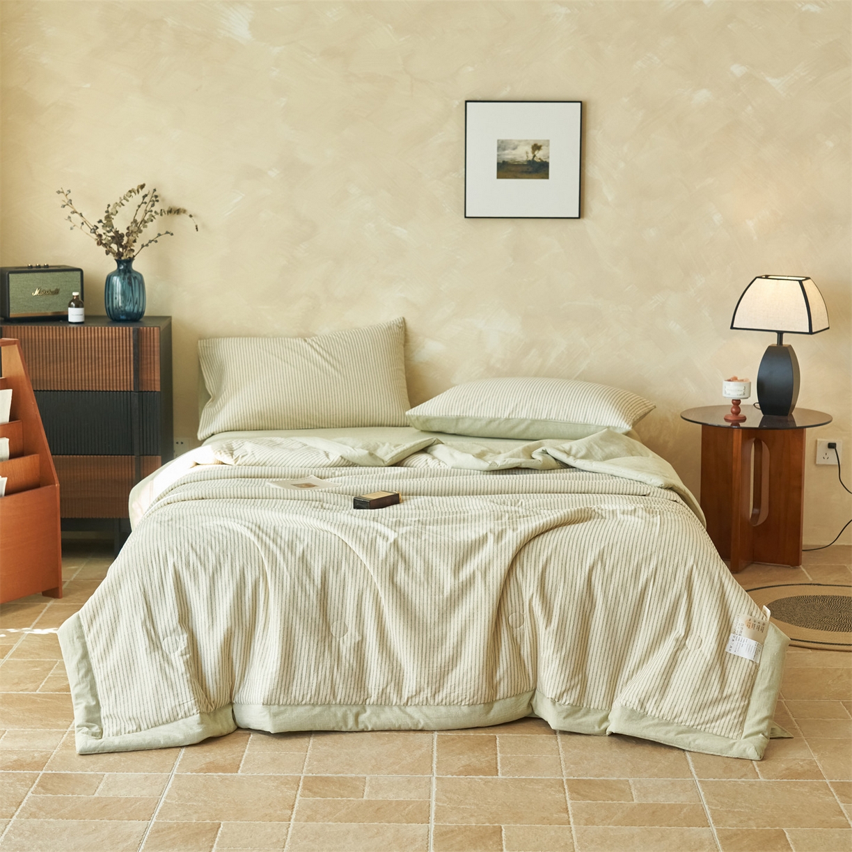 91家纺网 家纺一手货源 找家纺 恒爱家纺 2026春夏新款全棉棉麻夏被夏凉被空调被四件套系列 梦映