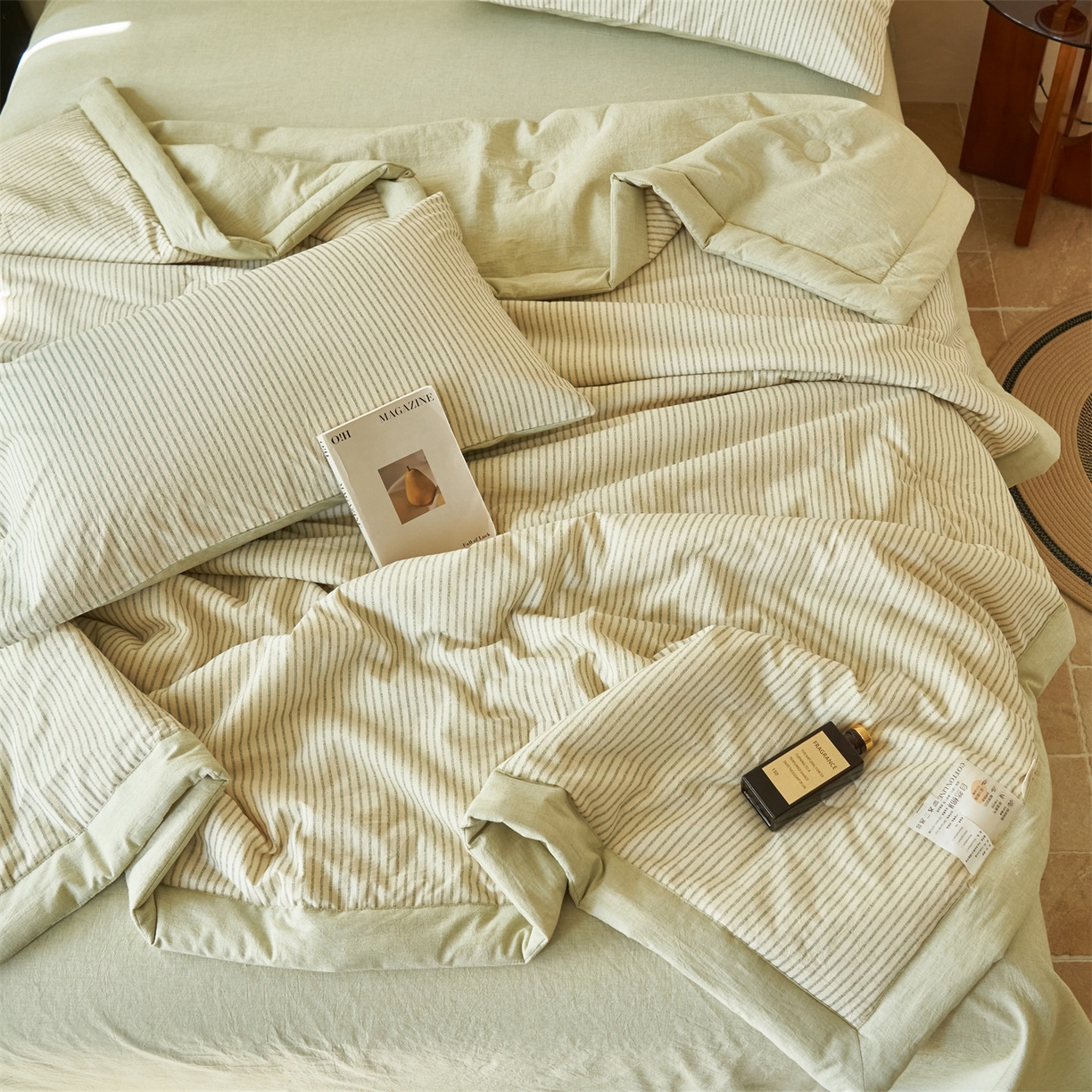 91家纺网 家纺一手货源 找家纺 恒爱家纺 2026春夏新款全棉棉麻夏被夏凉被空调被四件套系列 梦映