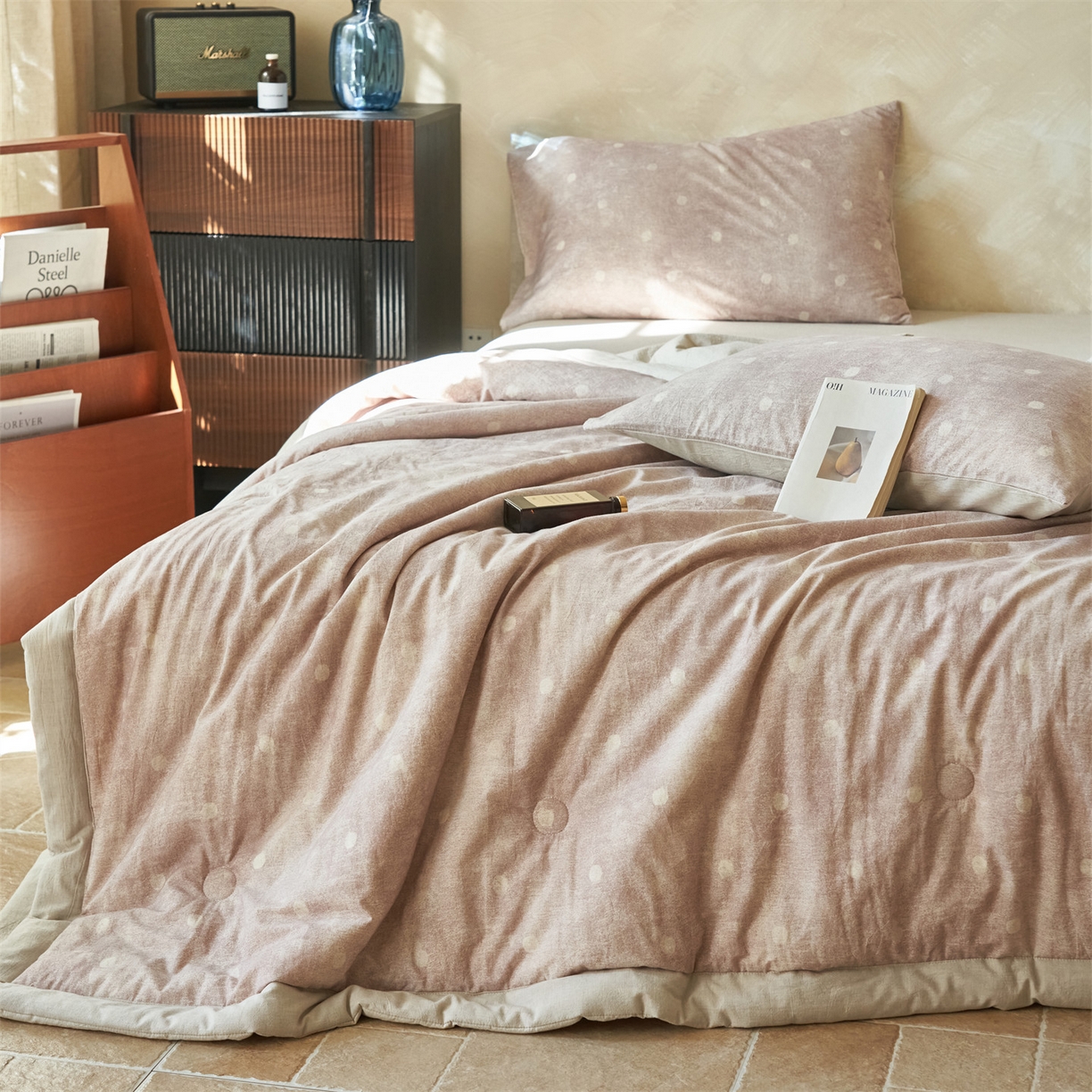 91家纺网 家纺一手货源 找家纺 恒爱家纺 2026春夏新款全棉棉麻夏被夏凉被空调被四件套系列 雅漾