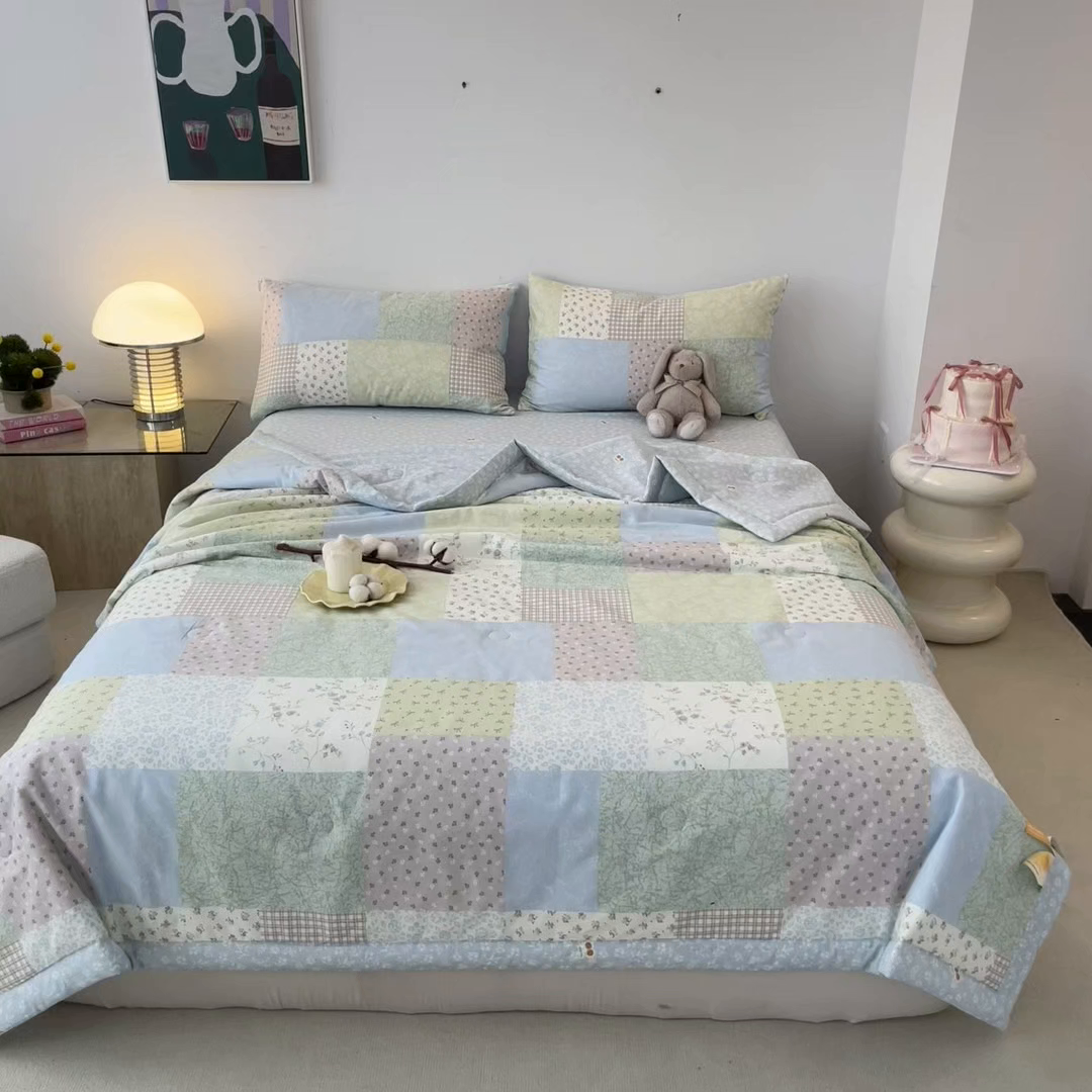 91家纺网 家纺一手货源 找家纺 （总）一加一 2026新款全棉新疆棉花夏被夏凉被空调被四件套-棉语清夏