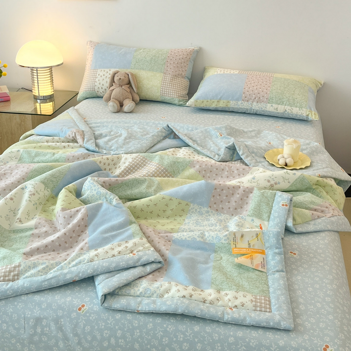 91家纺网 家纺一手货源 找家纺 （总）一加一 2026新款全棉新疆棉花夏被夏凉被空调被四件套-棉语清夏