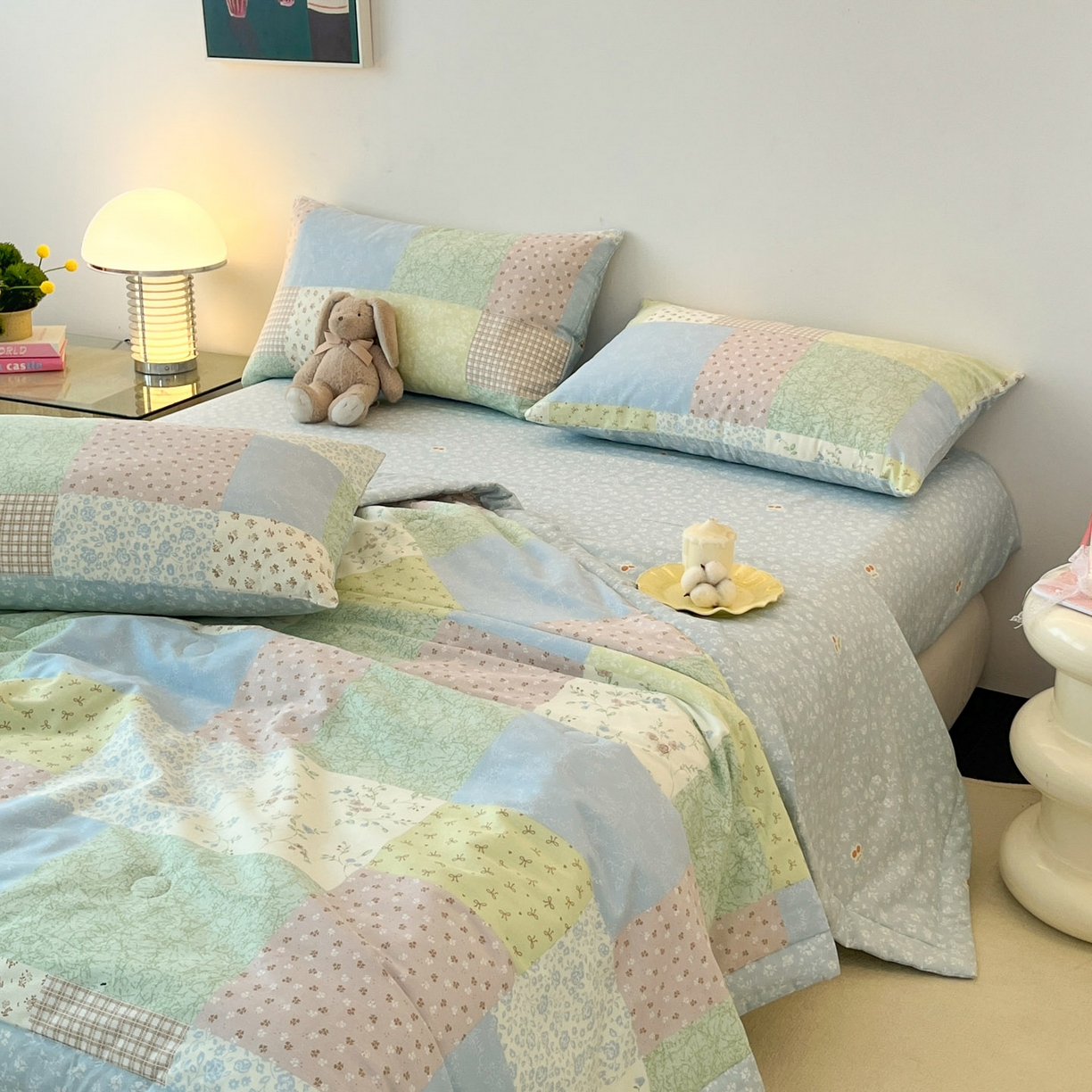 91家纺网 家纺一手货源 找家纺 （总）一加一 2026新款全棉新疆棉花夏被夏凉被空调被四件套-棉语清夏