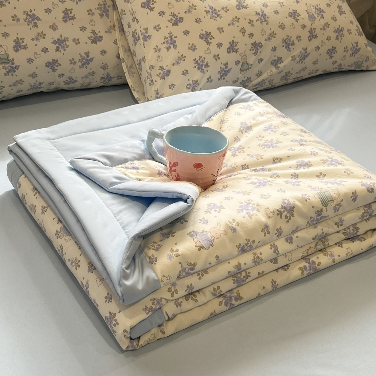 91家纺网 家纺一手货源 找家纺 （总）一加一 2026新款云柔棉印花凉感冰蚕夏被夏凉被空调被四件套