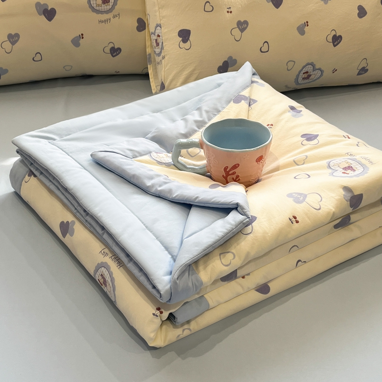 91家纺网 家纺一手货源 找家纺 （总）一加一 2026新款云柔棉印花凉感冰蚕夏被夏凉被空调被四件套