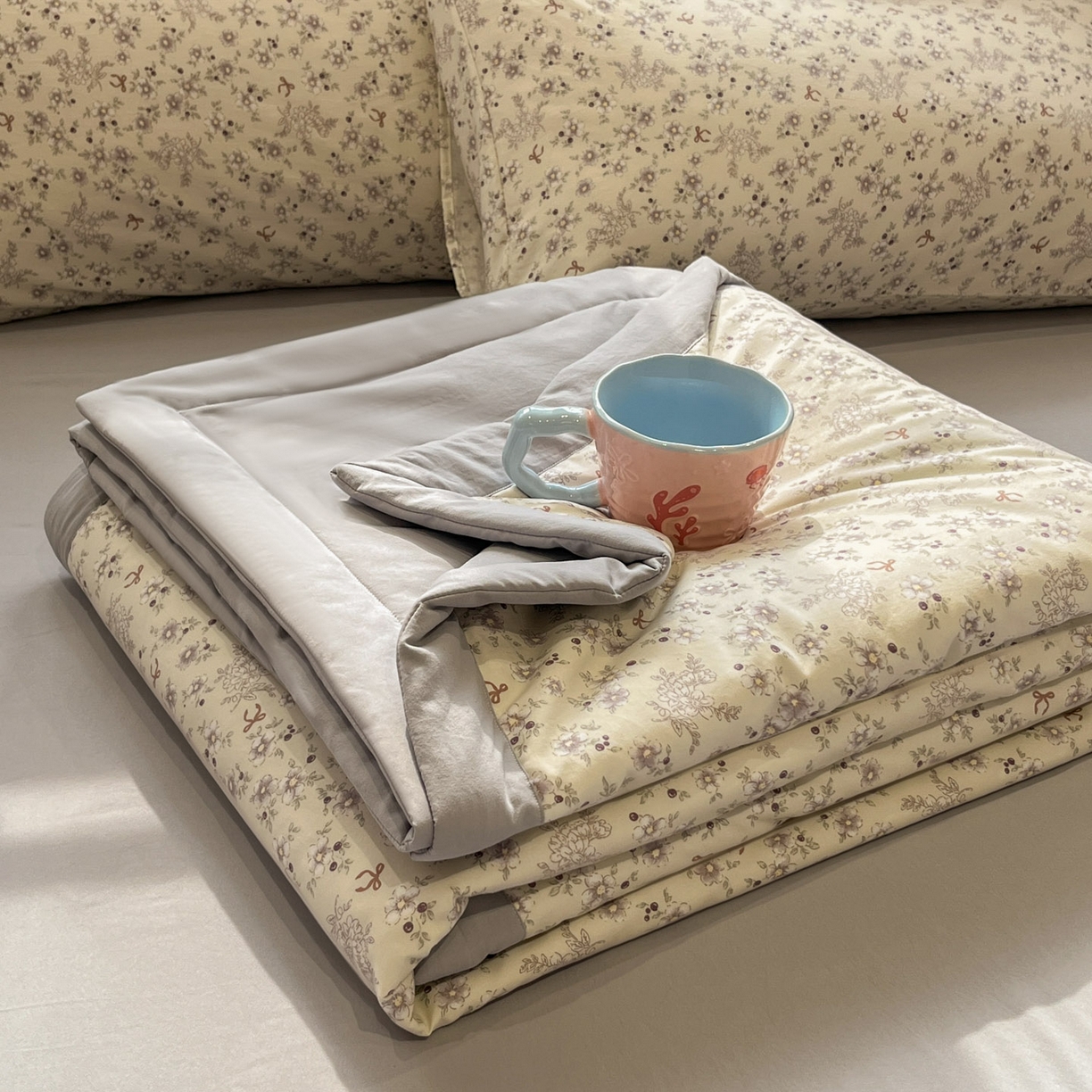 91家纺网 家纺一手货源 找家纺 （总）一加一 2026新款云柔棉印花凉感冰蚕夏被夏凉被空调被四件套