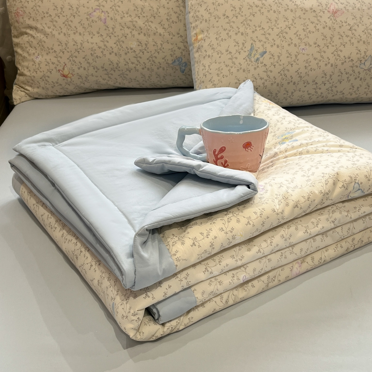 91家纺网 家纺一手货源 找家纺 （总）一加一 2026新款云柔棉印花凉感冰蚕夏被夏凉被空调被四件套