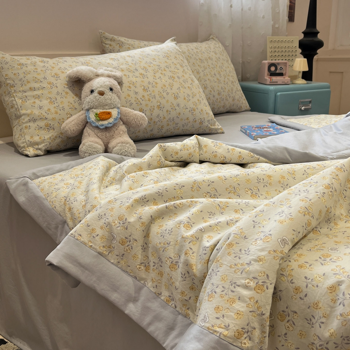 91家纺网 家纺一手货源 找家纺 一加一 2026新款云柔棉印花凉感冰蚕夏被夏凉被空调被四件套 花涧