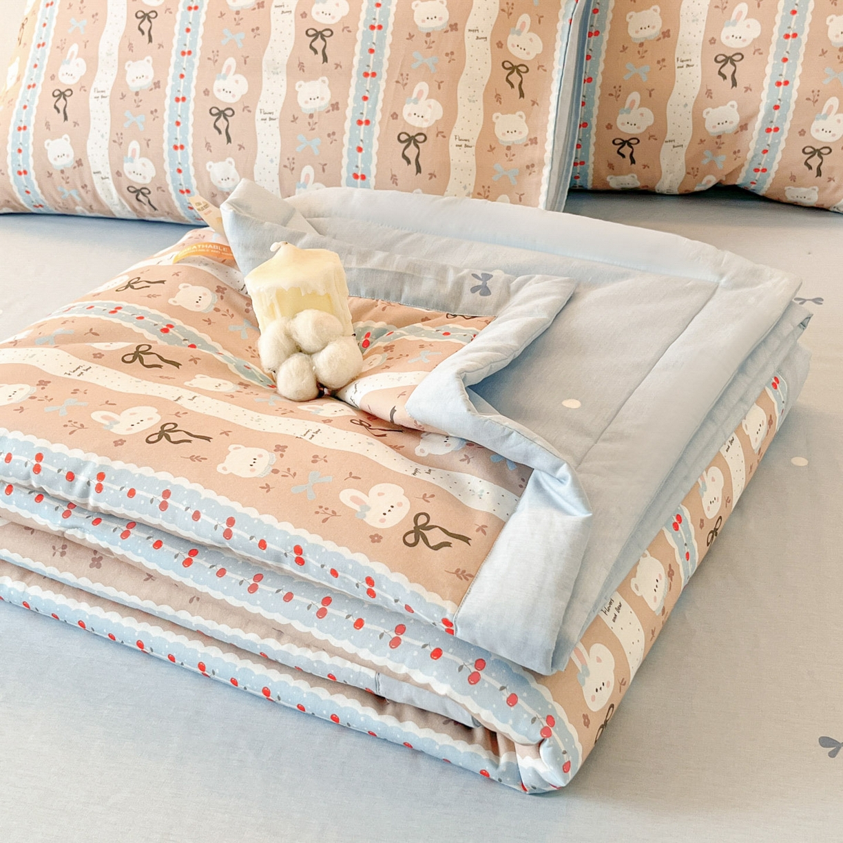 91家纺网 家纺一手货源 找家纺 （总）一加一 2026新款全棉新疆棉花夏被夏凉被空调被四件套-棉语清夏