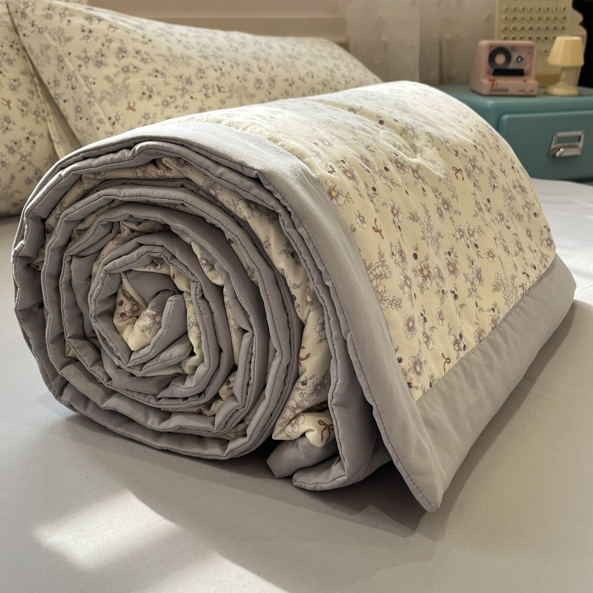 91家纺网 家纺一手货源 找家纺 一加一 2026新款云柔棉印花凉感冰蚕夏被夏凉被空调被四件套 森林小镇