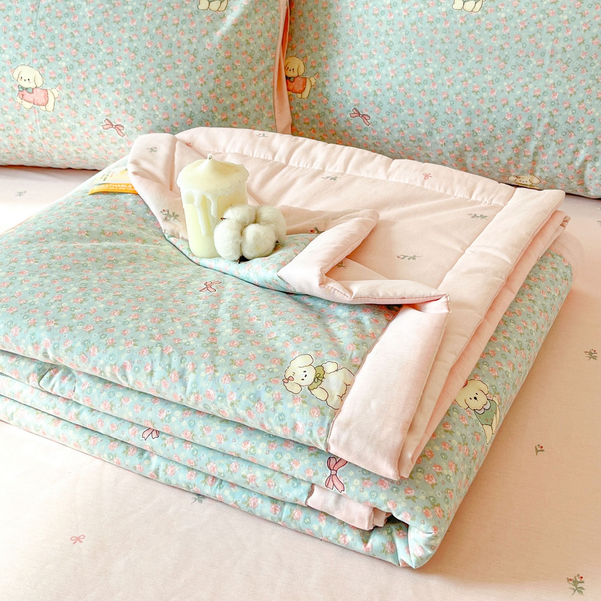 91家纺网 家纺一手货源 找家纺 （总）一加一 2026新款全棉新疆棉花夏被夏凉被空调被四件套-棉语清夏