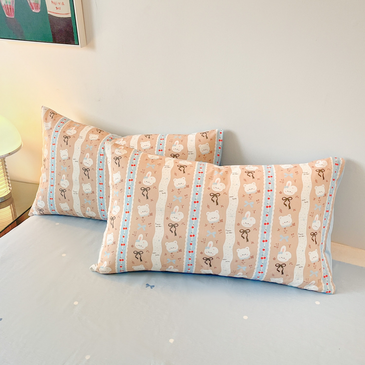 91家纺网 家纺一手货源 找家纺 一加一 2026新款全棉新疆棉花夏被夏凉被空调被四件套-棉语清夏 风铃小兔