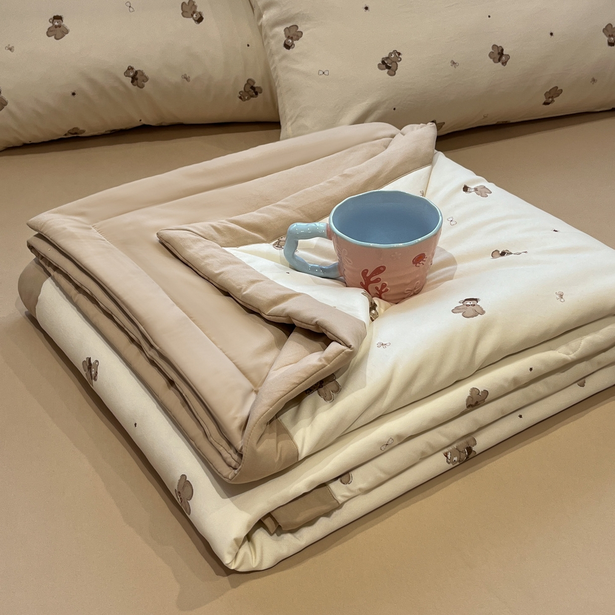 一加一 2026新款云柔棉印花凉感冰蚕夏被夏凉被空调被四件套 星星熊