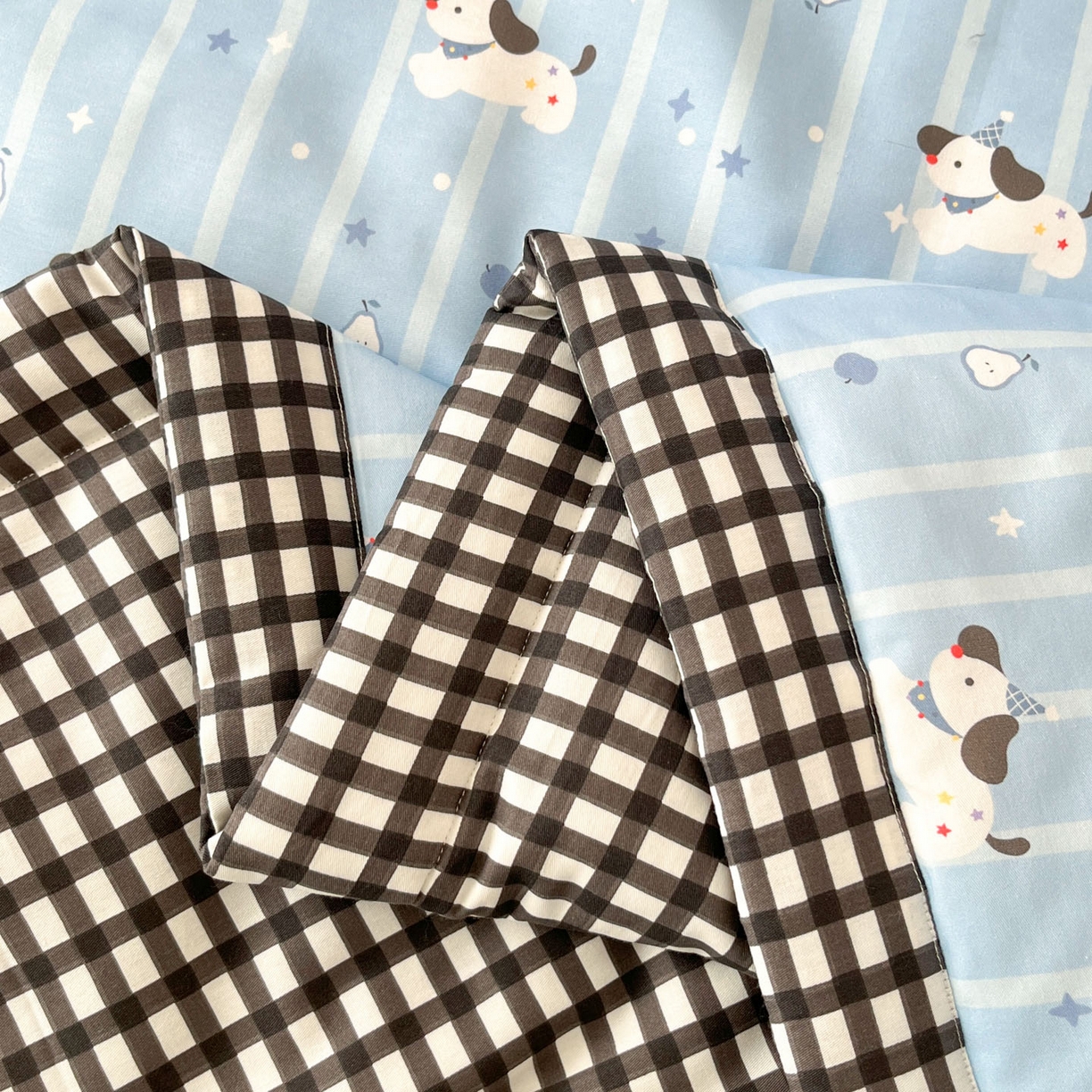 91家纺网 家纺一手货源 找家纺 一加一 2026新款全棉新疆棉花夏被夏凉被空调被四件套-棉语清夏 哈哈狗