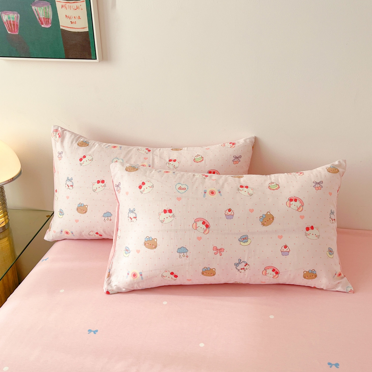 91家纺网 家纺一手货源 找家纺 一加一 2026新款全棉新疆棉花夏被夏凉被空调被四件套-棉语清夏 猫猫乐园