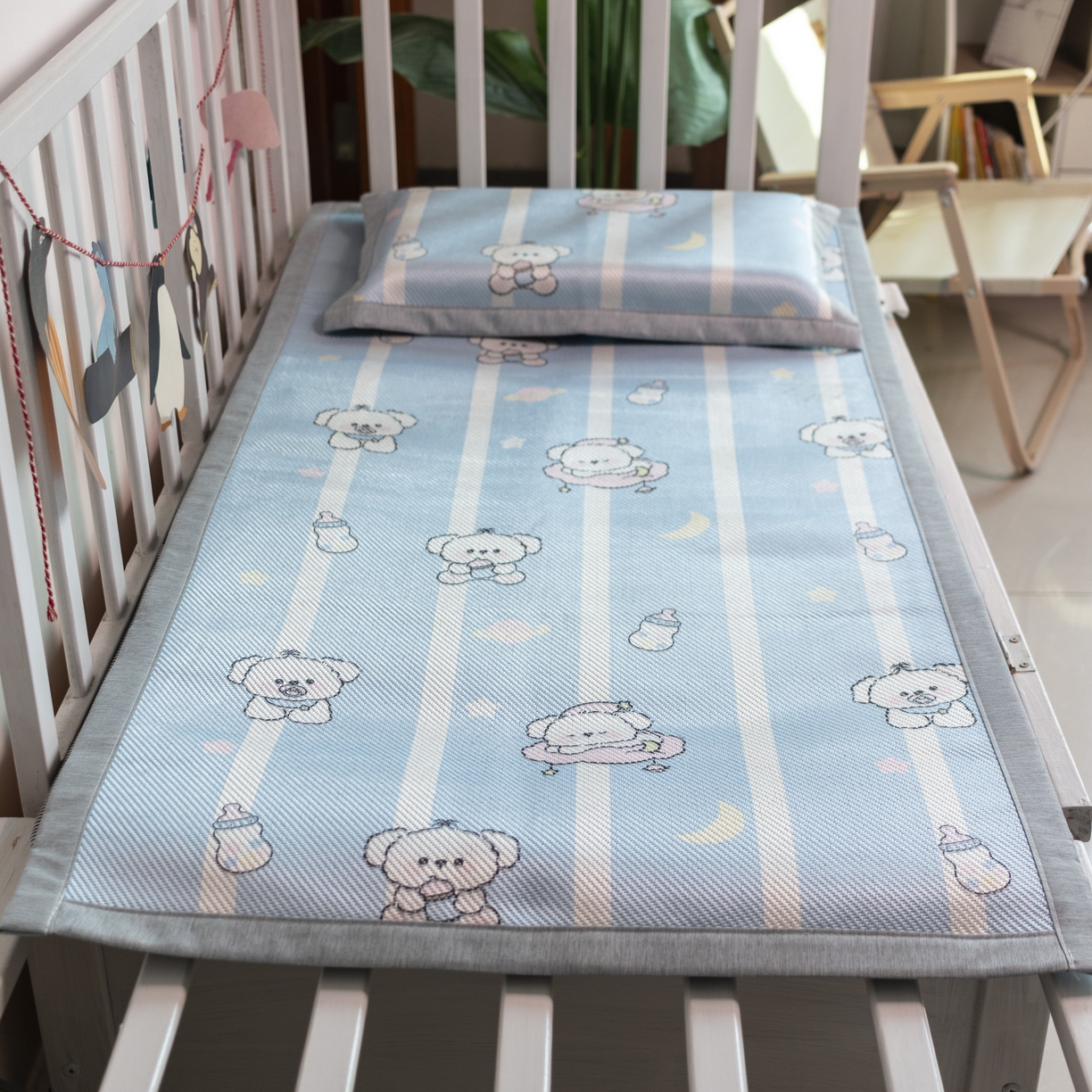 欣宜家纺 2026新款A类宽边儿童冰藤席 小奶瓶