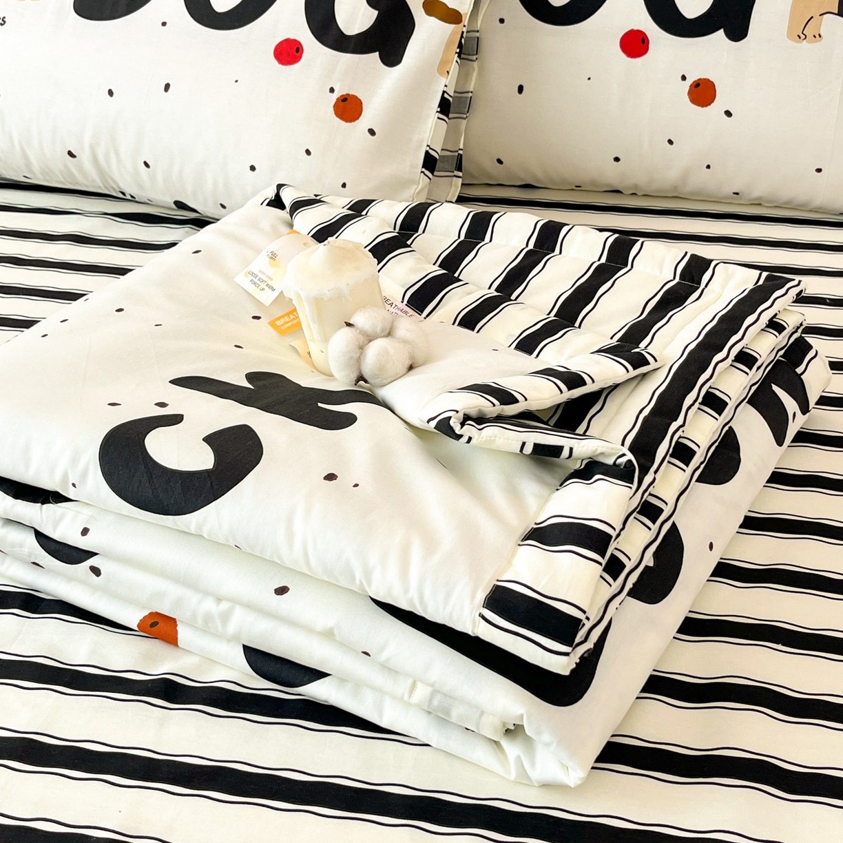 一加一 2026新款全棉新疆棉花夏被夏凉被空调被四件套-棉语清夏 汪汪曲