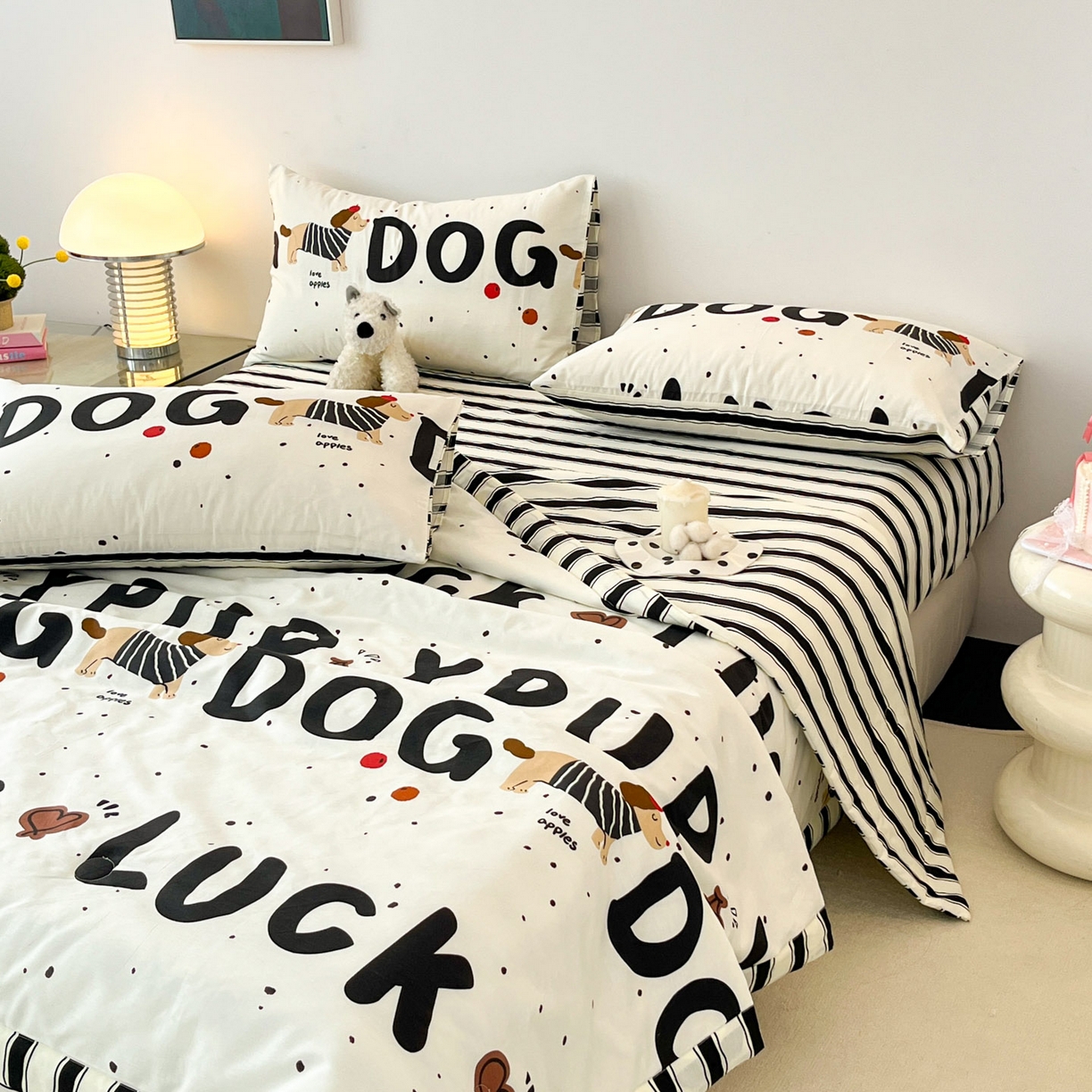 91家纺网 家纺一手货源 找家纺 一加一 2026新款全棉新疆棉花夏被夏凉被空调被四件套-棉语清夏 汪汪曲