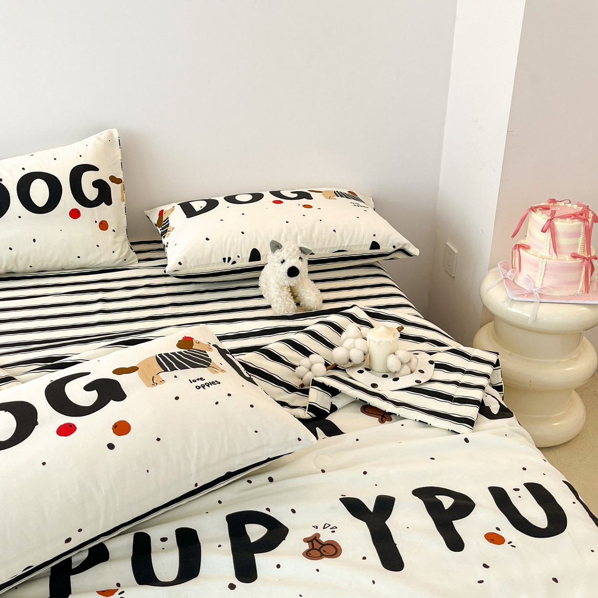 91家纺网 家纺一手货源 找家纺 一加一 2026新款全棉新疆棉花夏被夏凉被空调被四件套-棉语清夏 汪汪曲