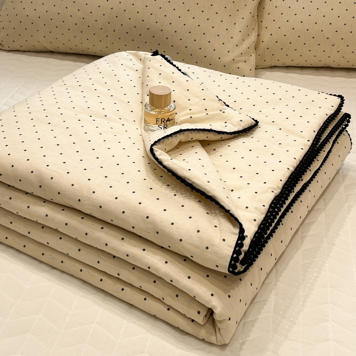 一加一 2026新款全棉双层纱印花小花边大豆夏被夏凉被空调被-花纱眠夏 赫本