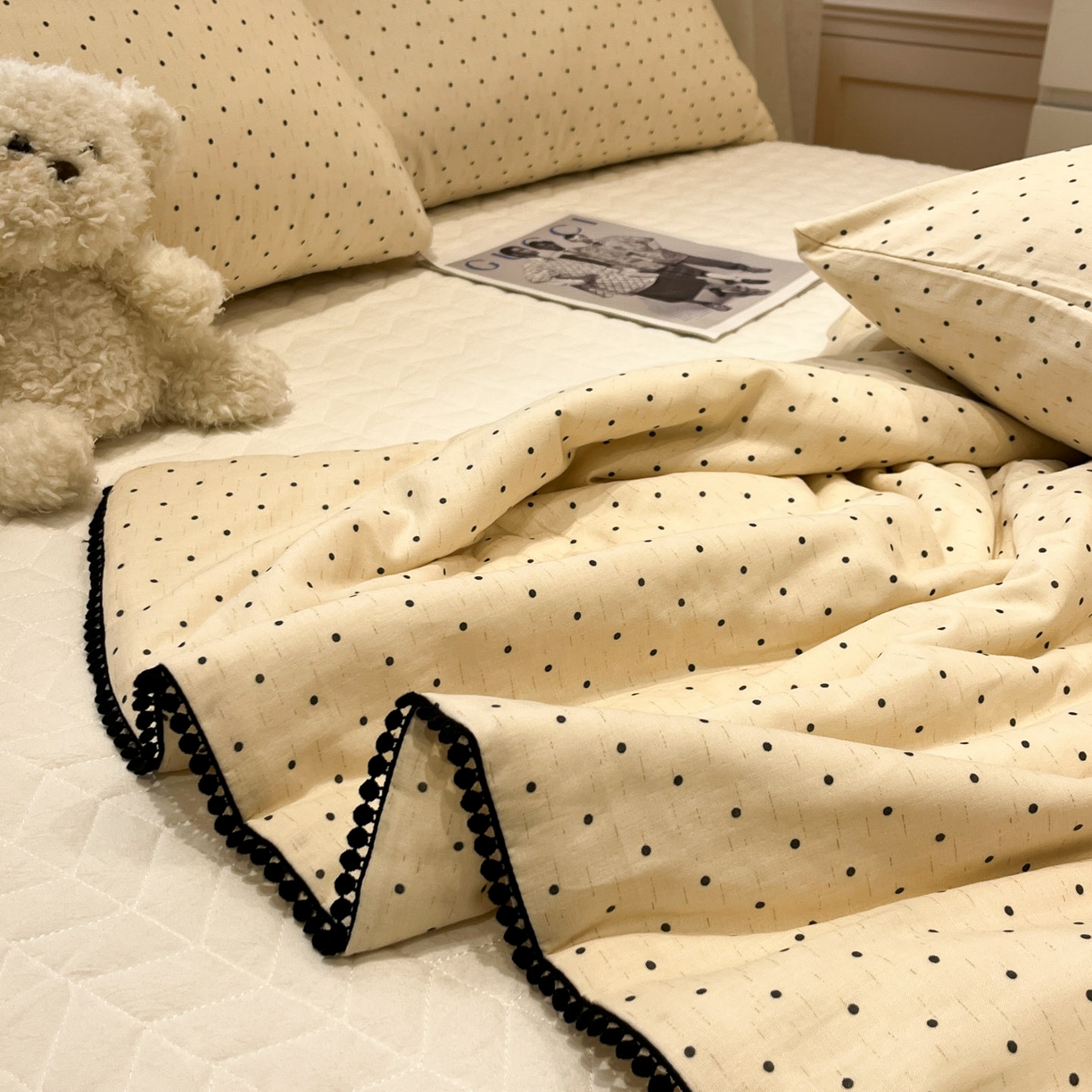 91家纺网 家纺一手货源 找家纺 一加一 2026新款全棉双层纱印花小花边大豆夏被夏凉被空调被-花纱眠夏 赫本