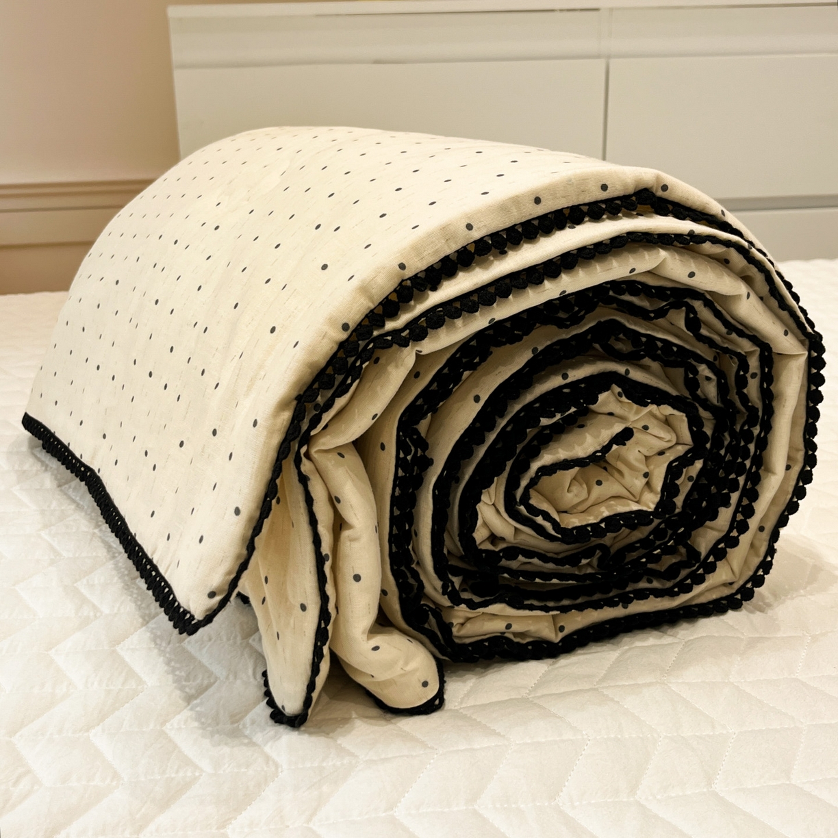 91家纺网 家纺一手货源 找家纺 一加一 2026新款全棉双层纱印花小花边大豆夏被夏凉被空调被-花纱眠夏 赫本