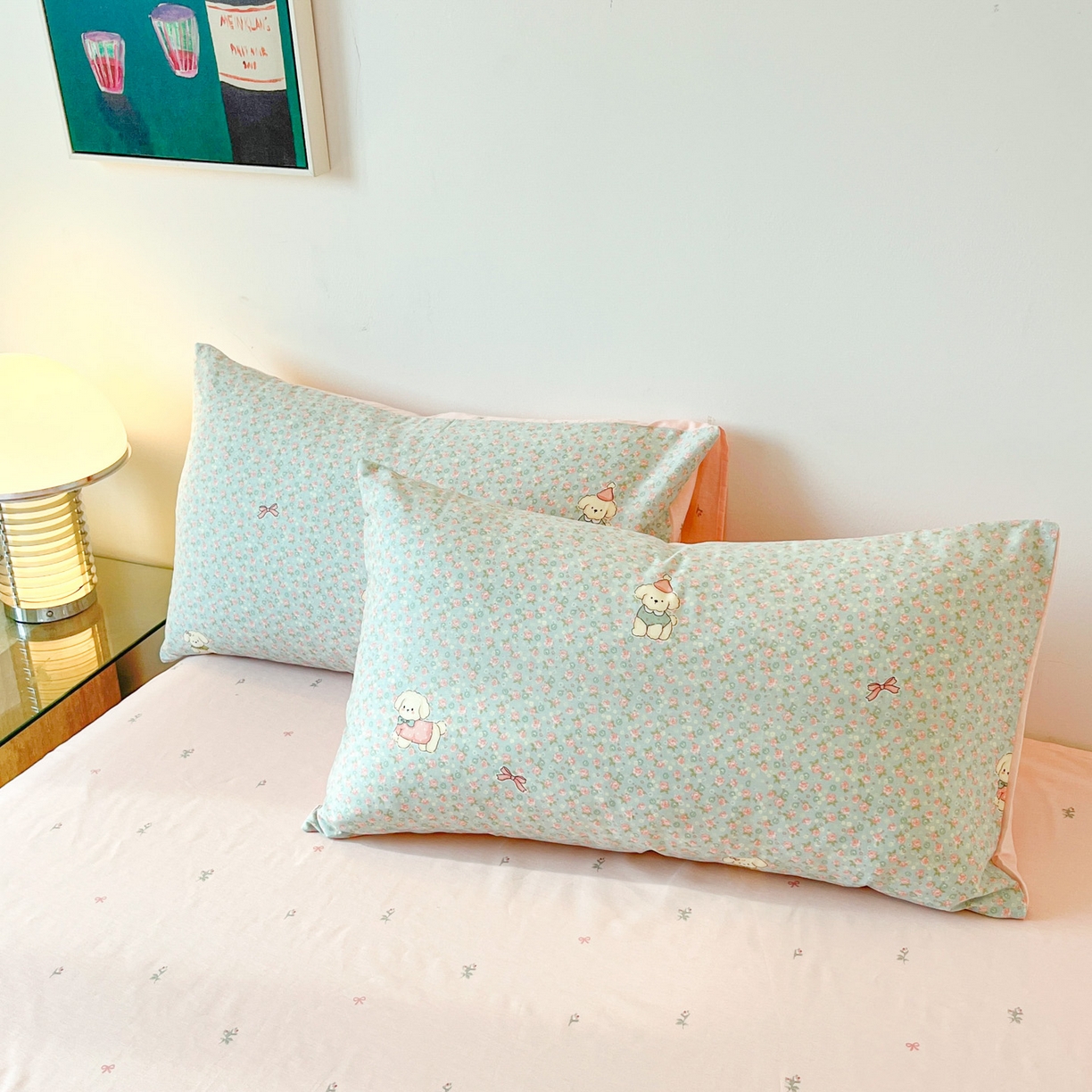 91家纺网 家纺一手货源 找家纺 一加一 2026新款全棉新疆棉花夏被夏凉被空调被四件套-棉语清夏 小狗日记