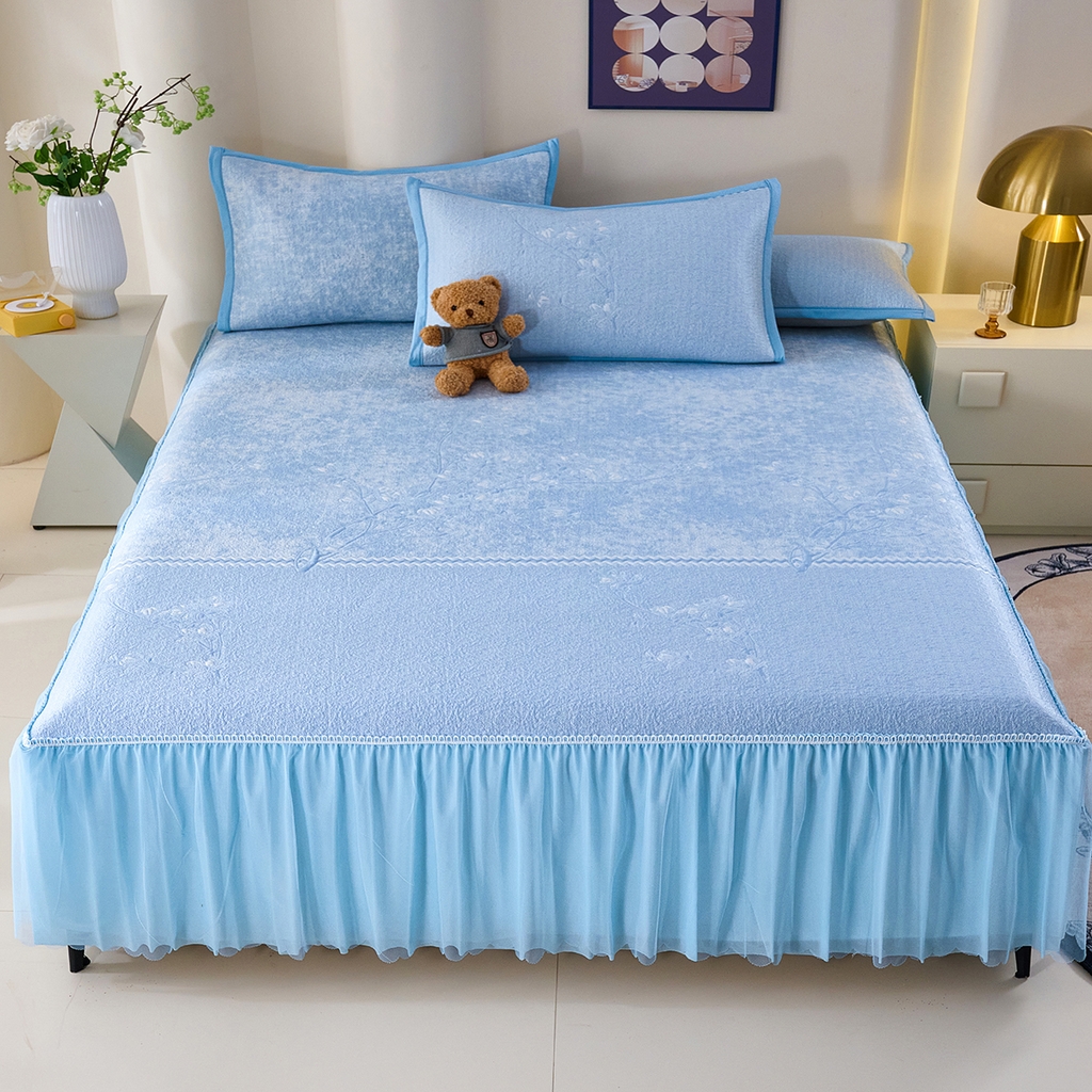 91家纺网 家纺一手货源 找家纺 （总）青雅席业 2026新款A类凉感豆豆席凉席席子-床裙款